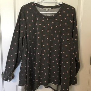 GREEN ENVELOPE GREY POLKA DOT TUNIC